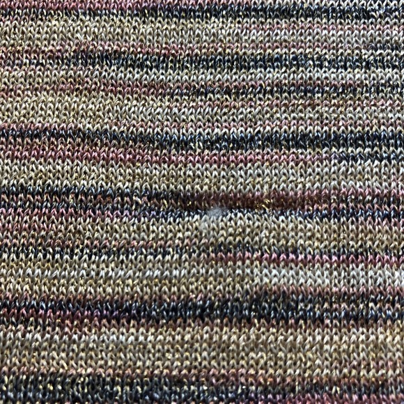 Ann Taylor LOFT Womens Top Gold Metallic Space Dye Short Sleeve Round Neck XS - Picture 6 of 9